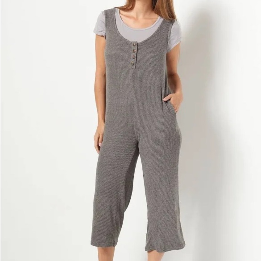 Koolaburra by UGG Charcoal Ribbed Jumpsuit (S: XS)